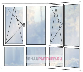 Распашные панорамные ПВХ окна